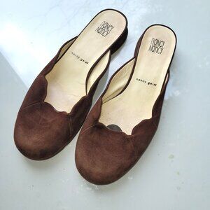 Nancy Geist Brown Suede Slip-On Mules/Flats Size EU 38